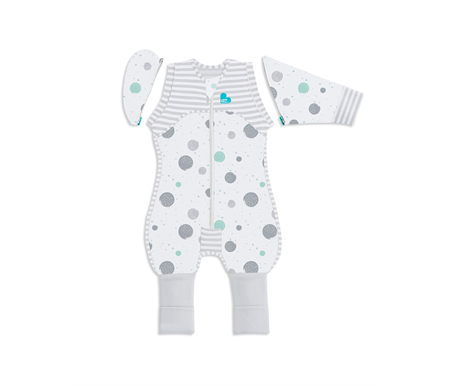 Love To Dream Swaddle Up Transition Suit LITE 0.2 Tog Large 8.5-11 kg - White Multi Spots