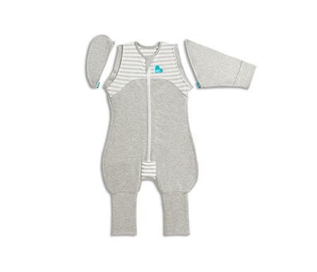 Love To Dream Swaddle Up Transition Suit Original 1.0 Tog X-Large 11-14 kg - Grey & White Stripe