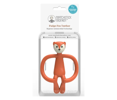 Matchstick Monkey Animal Teether - Fox Anti Microbial