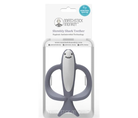 Matchstick Monkey Animal Teether - Shark Anti Microbial