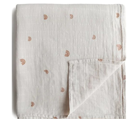 Mushie -  Extra Soft Muslin Swaddle - Rainbows