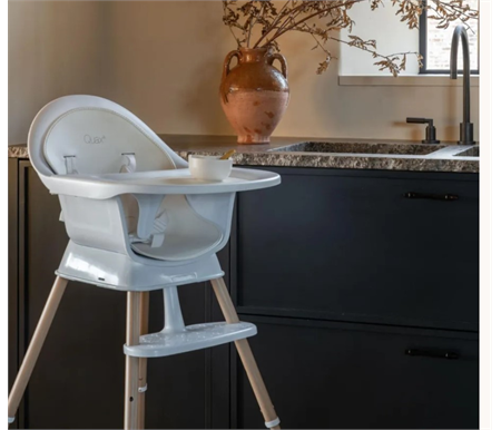 Quax Ultimo 3 Luxe Highchair White/Natural-Display Only