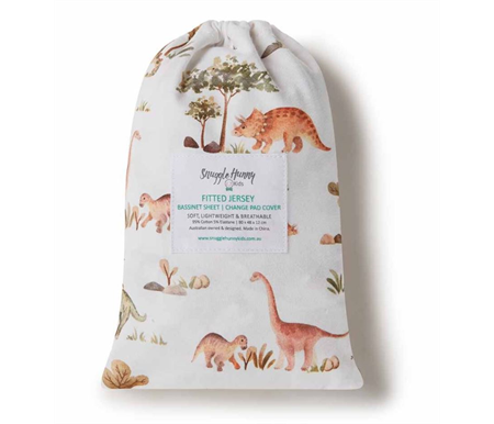 Snuggle Hunny Kids Bassinet Sheet/Change Pad Cover - Dino