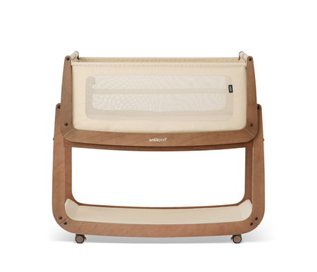 SnuzPod5 Co-Sleeping Rocking Bassinet - Walnut  - FREE Mattress Protector 3pce Bedding Set Rose Spots  -Display Only 