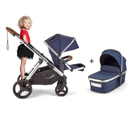 Star Kidz Adaptii Pram with Bassinet - Navy 