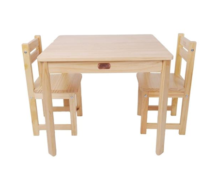 Tikk Tokk Little BOSS Kids Table & Chair Set Square - Natural