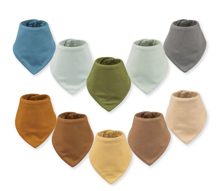 Tiny Twinkle - Kaffle - Bandana Bib 10 Pack - Dark Blue & Brown