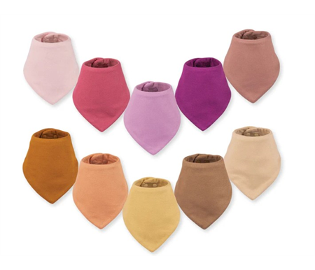Tiny Twinkle - Kaffle - Bandana Bib 10 Pack - Pink & Brown