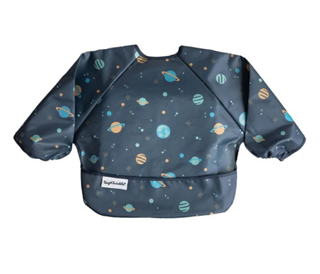 Tiny Twinkle - Mess-Proof Full Long Sleeve Bib - Space - Large