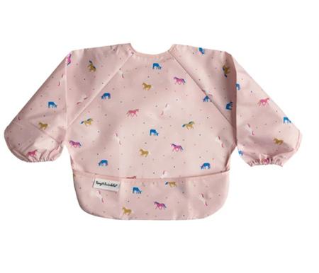 Tiny Twinkle - Mess-proof Full Long Sleeve Bib - Unicorn Confetti