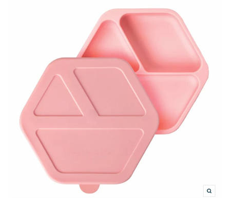 Tiny Twinkle - Silicone Plate and Lid Set - Pink