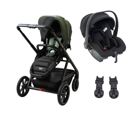 Valco Baby ARK Stroller - Basil + BPod Lite + Capsule Adaptors + Caddy + Bottle Holder 