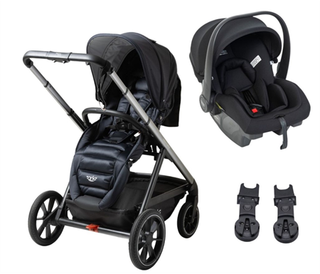 Valco Baby ARK Stroller - Onyx + BPod Lite + Capsule Adaptors + Caddy + Bottle Holder