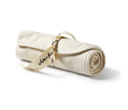 Wilson & Frenchy - Organic Stripe Rib Bunny Rug -  Oatmeal Melange - Organic Stripe Rib - One Size