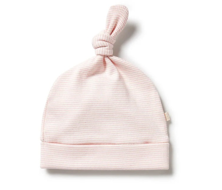 Wilson & Frenchy - Organic Stripe Rib Knot Hat - Cantaloupe - Organic Stripe Rib - Newborn