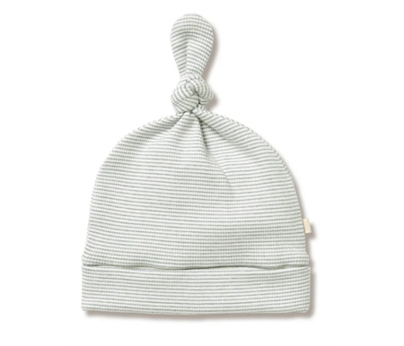Wilson & Frenchy - Organic Stripe Rib Knot Hat - Fern - Organic Stripe Rib - Newborn