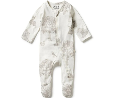 Wilson & Frenchy - Organic Zipsuit with Feet - Welcome to the World - Organic Cotton - Newborn