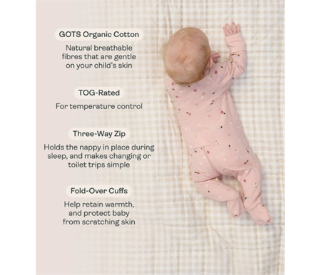 ergoPouch Long Sleeve Layer 1.0 tog 3-6M - Daisies